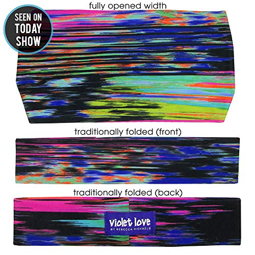 Violet Love Womens Yoga Headbands - Star Signs Fashion Print Pattern Couture Headband, Best Non-Slip Sport Headbands for Women, Girls, Men, Walking, Exercise, Running, Gym, Sports, Athletics - Pisces