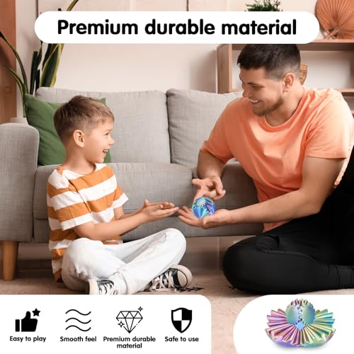 Image of Gear Ball 3D Printed Cube Fidget Toy,Gear Sphere Fidget Toys,Sensory Toys for Stress and Anxiety Relief, Desk Toy Fidget Spinners,Stocking Stuffers for Adults & Kids Gift (Blue Green Purple, 2.3 Inch)