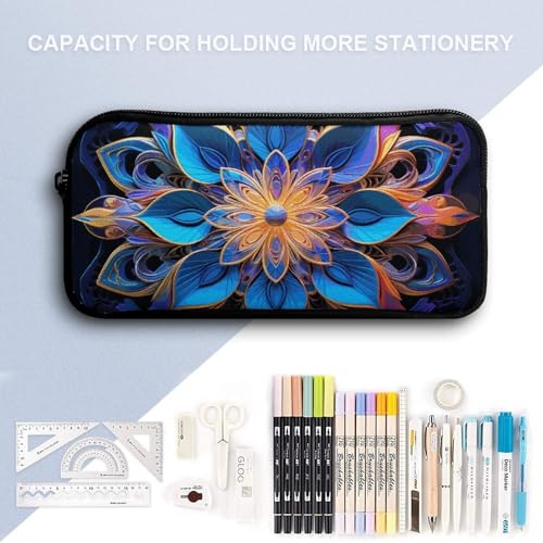 Rectangle Mandala Backpack Set Lightweight Bag Lunch Box Pencil Bags for Women Men Bookbags 3 in 14