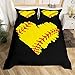 Castle Fairy Hart Shape Baseball Duvet Cover for Boys,Girls Sports Games Comforter Cover Full Size,Softball Bedding Set Kids Teen Room Decor Bed Cover,Creative Bedclothes with Zipper