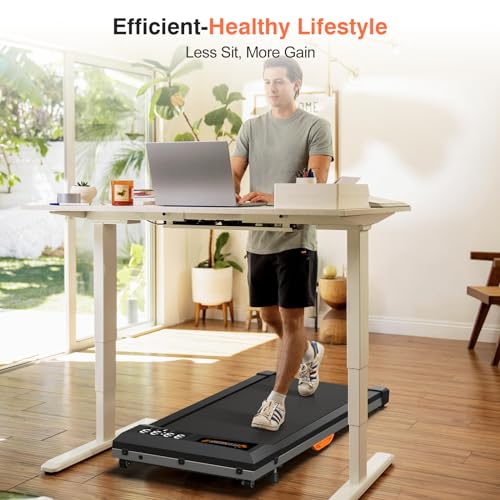 Image of Walking Treadmill for Senior with Long Handrail, with LCD Display 300 lbs Capacity Folding Treadmills for Home Under Desk Treadmill Walking pad Treadmill