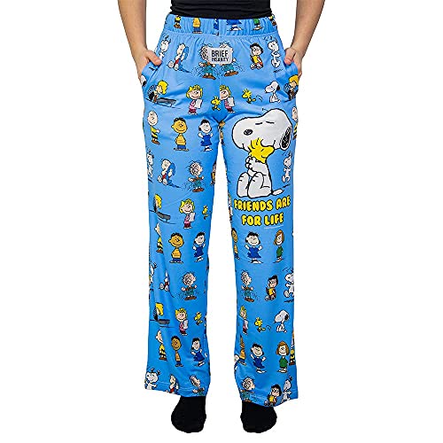 Snoopy Friends are for Life Pajama Pants - Comfy, Loose-Fit, Ultra-Soft Loungewear - Charlie Brown Sleep Bottoms