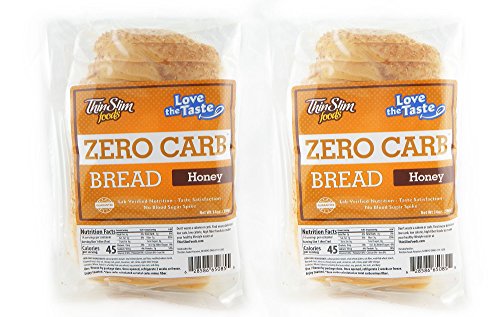 ThinSlim Foods Zero Net Carb Keto Bread | Low Carb Bread | Honey (Pack of 2)