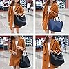 Coolives Sac Cabas 2 en 1 Sac à épaule pour Femme en Cuir PU élégant Sacs a Main Chic Sac a Tote Vintage Hobo Sac fourre-Tout Seau Noir #1