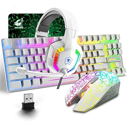 Kabellose Gaming-Tastatur-Maus und kabelgebundenen Kopfhörern Cover