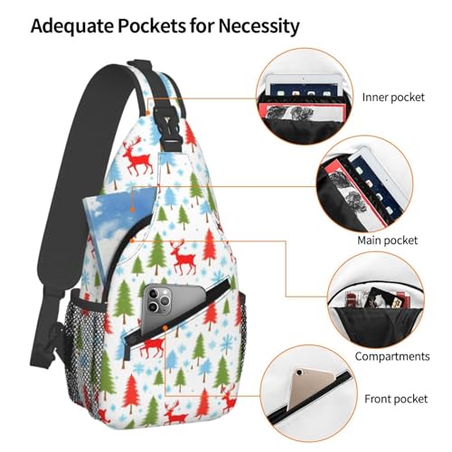 Mochila cruzada para senderismo y viaje con diseño navideño miniatura 4