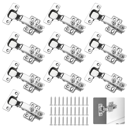 Bisagras Puerta Armario, 10 Piezas Bisagras Puertas Cocina, Bisagras De Puerta De Cocina, Bisagra Puerta Cocina con Amortiguador Cierre Automático, Bisagras Puertas Cocina Armario con Tornillos