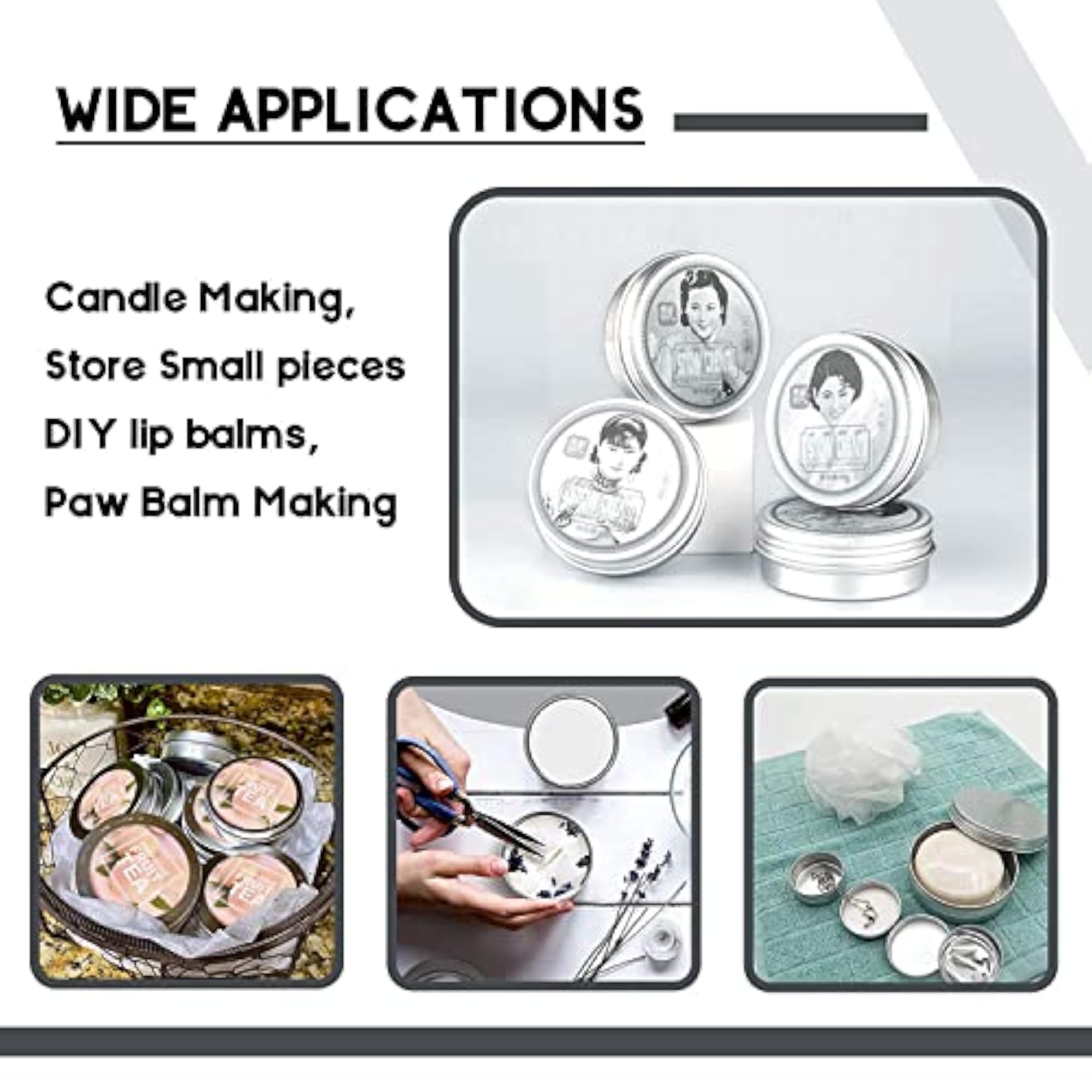 60ml Aluminium Cosmetics Container Jar, Pack of 3