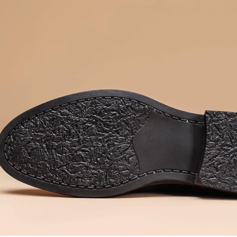 Men's Genuine Leather Lace-Up Vintage Oxfords Men Brogue Business Shoes Prom Wedding Business Office Dress Shoes2