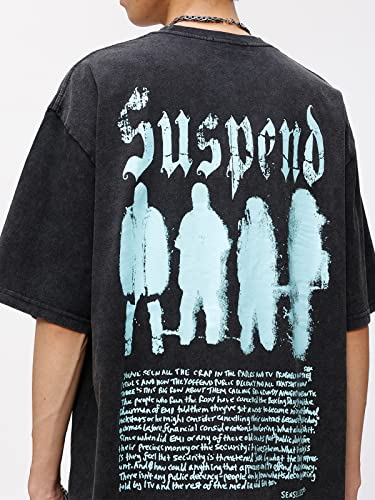 Vamtac Oversized Graphic Tees for Men Y2k Vintage Graffiti Short Sleeve Streetwear Tops Tshirt Unisex