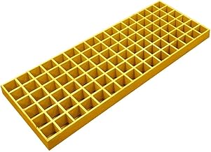 NATOTELA Rejilla de fibra de vidrio (240 x 600 x 38 mm, MW: 30/30 mm), color amarillo