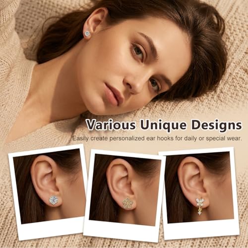 Image of SANNIDHI 12 Pairs Earrings Set for Women Gold Rhinestones Studs Flowers Hearts Butterfly Hoop Earring Hypoallergenic Stainless Steel Flat Back Earrings Cartilage Earring Combo for Multiple Piercing