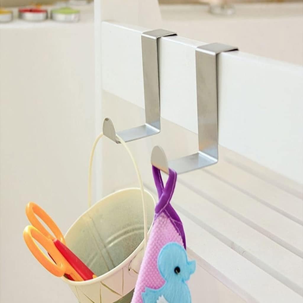 ZONKU INDIA Over The Cabinet and Drawer Hooks, Metal Over The Door Hooks, Reversible Stainless Steel Hooks - Set of 2-picture-19