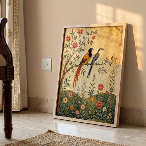 Image of kotart Madhubani Art Wall Painting Traditional Home Decoration With Frame For Living Room Bed Room Hotel Wall Decor Digital Reprint (14X20 inch)