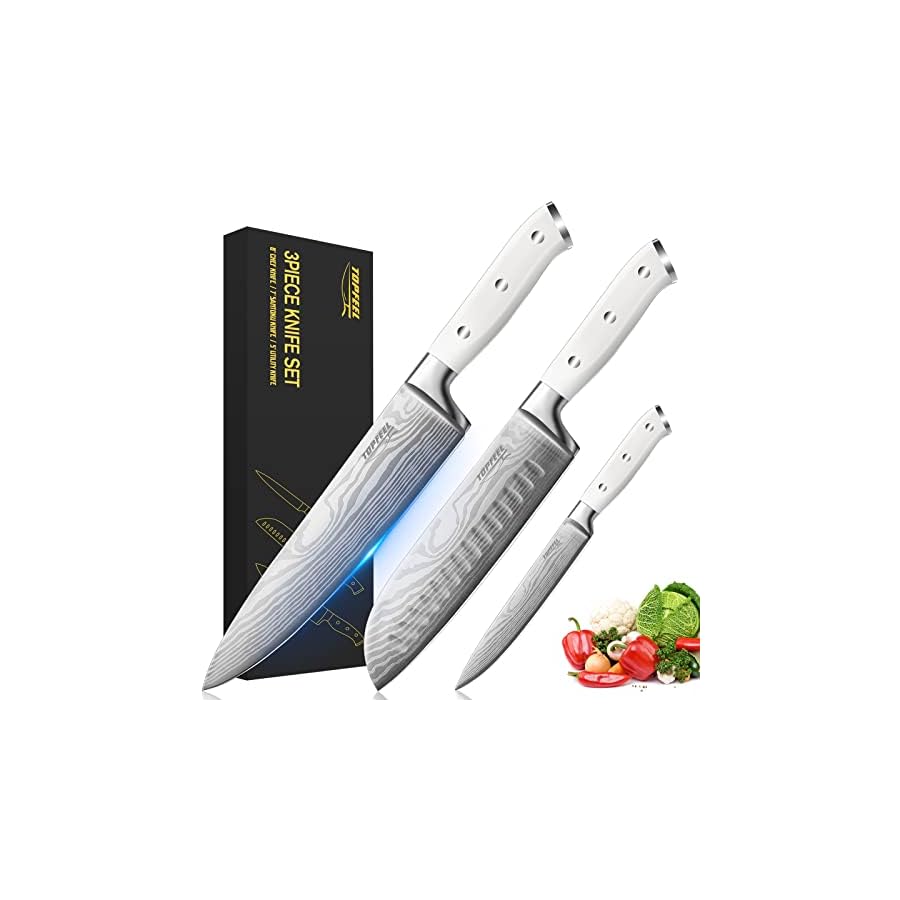 Professional-Chef-Knife-Set-7CR17MOV-German-High-Carbon-Stainless-Steel-Japanese-Knives-3PCS-8-Chefs-Knife-7Santoku-Knife-5-Utility-Knife-White-Sharp-Kitchen-Knife-Set-with-Gift-Box 3 Piece Professional Chef Knife Set