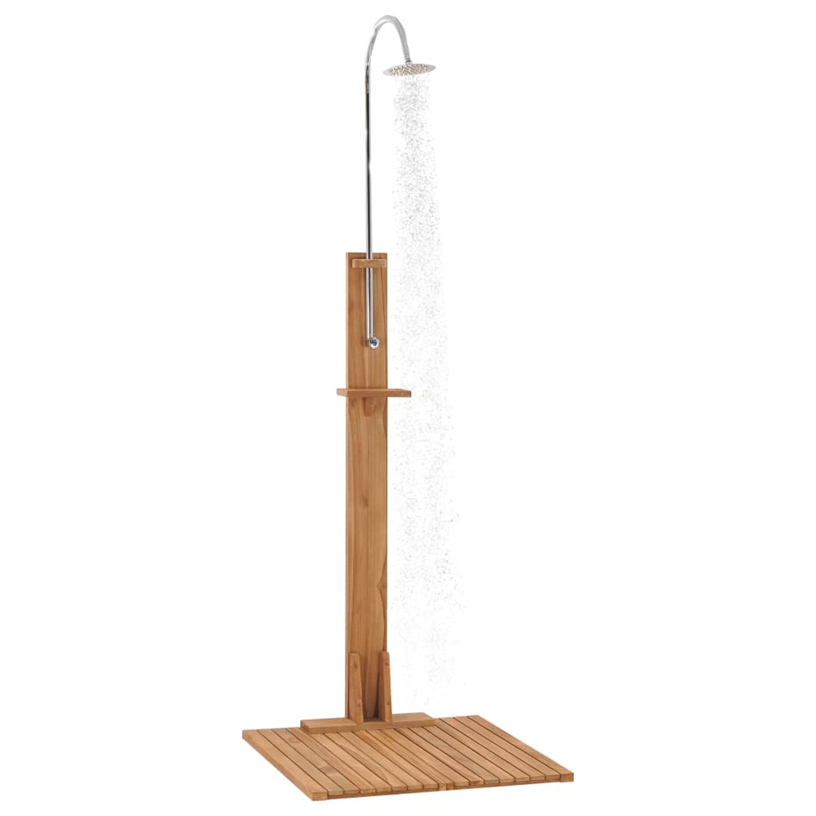 ShGaxin Ducha de jardín, Duchas Exterior Piscina, Ducha Terraza, Ducha para Patio, Ducha Exterior Jardin, de Madera Maciza de Teca 75x75x210 cm