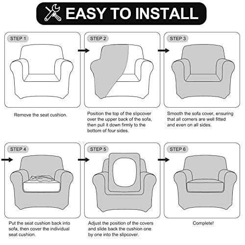 Festicorp Sofa Cover, Velvet Couch Covers For Dogs, Stretch Sofa Slipcovers, Thick Furniture Covers For Pets, Washable Chair Cover, Armchair, Taupe #TOP6