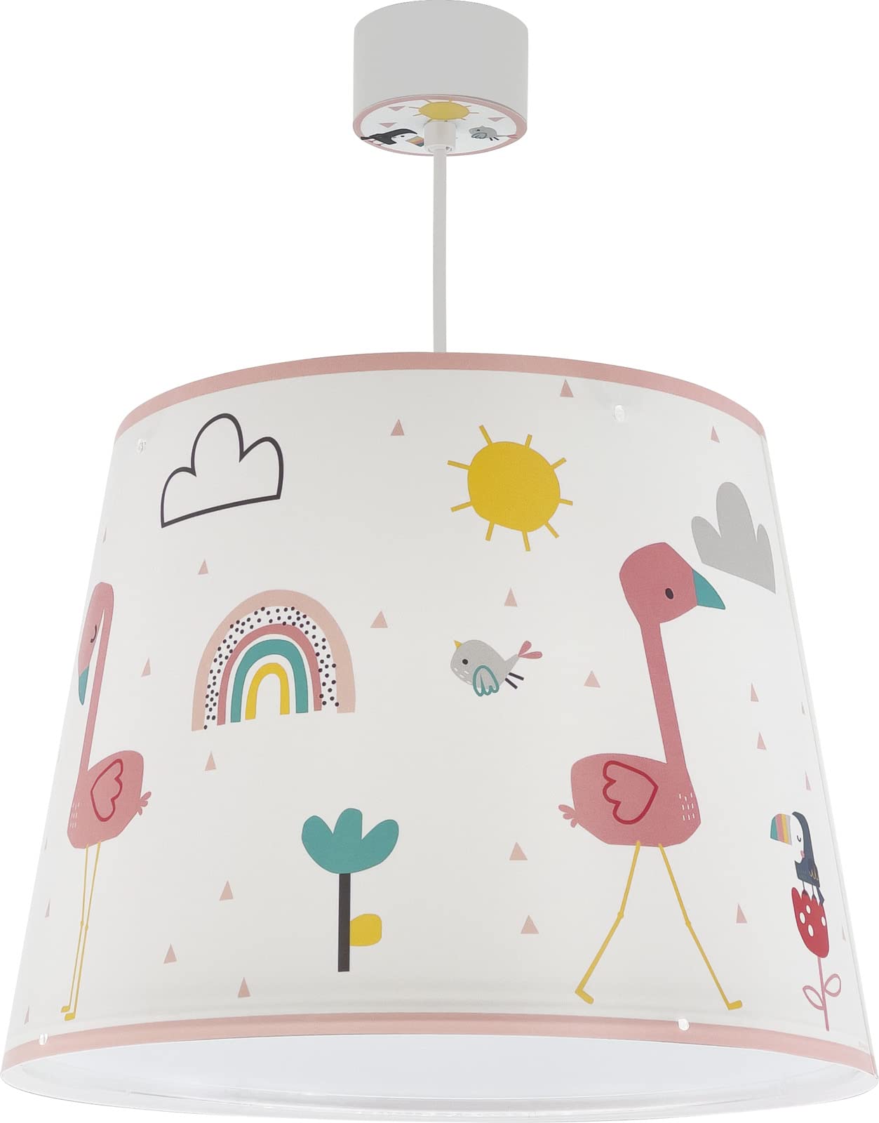Dalber Lámpara Infantil De Techo Flamingo Flamenco (82462) Animales Arcoiris Rosa, E27, 82462