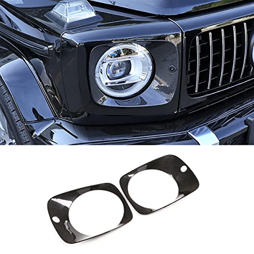 for Mercedes-Benz G-Class W463 G63 W464 2019-2020 Car Styling Real Carbon Fiber Car Headlight Panel Frame Sticker Car External Accessories