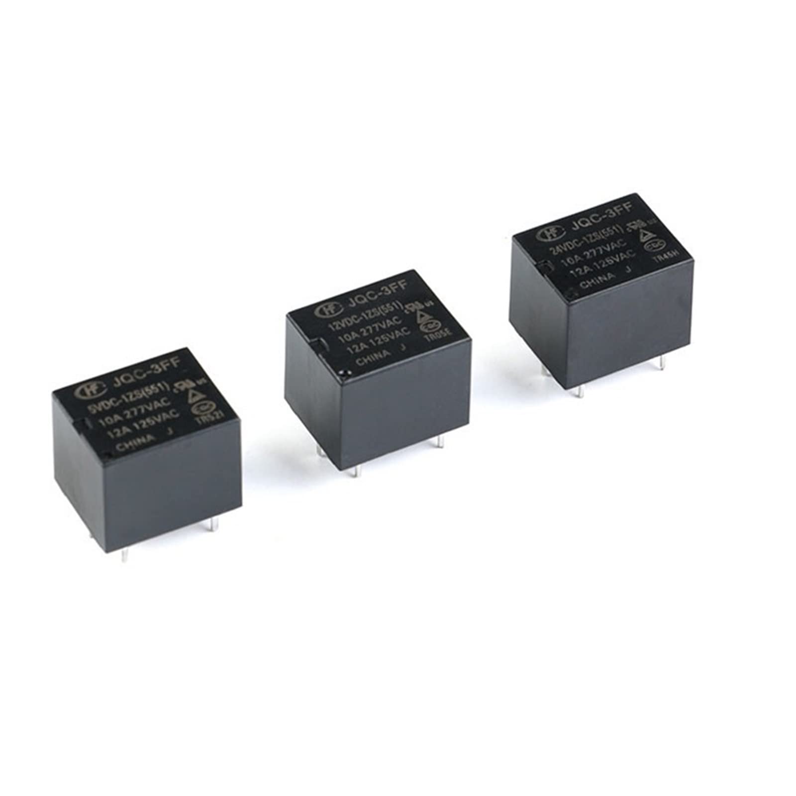 CSKWLLNBC 5Pcs 10A Relay HF3FF-JQC-3FF- 5VDC-1ZS 12VDC-1ZS 24VDC-1ZS DIP5 5V 12V 24V DC 5Pin(12V)