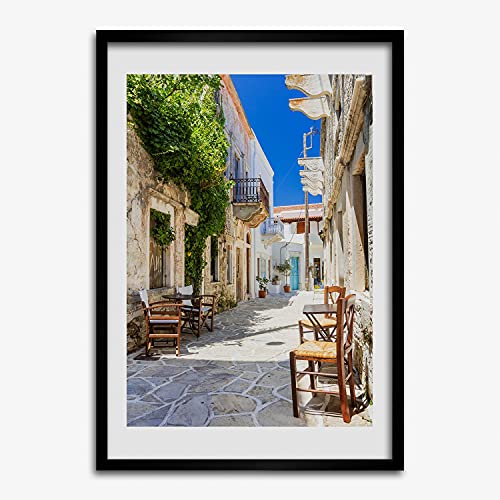 Cadre MDF 50x70 cm Tulup avec photo de l'île de Naxos Grèce pour une décoration murale moderne