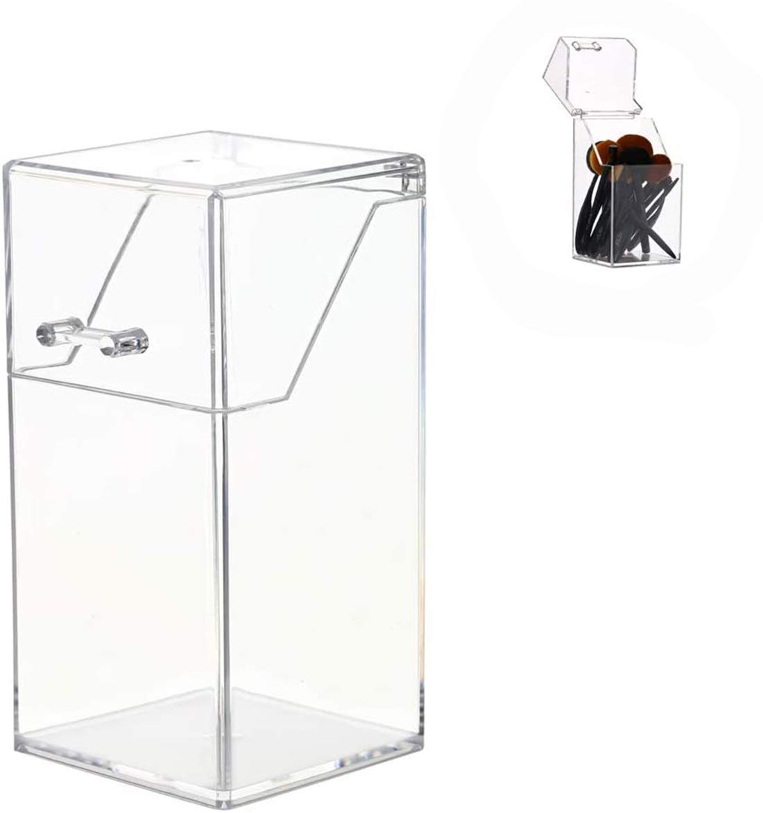 Clear Acrylic Dustproof Makeup Brush Organiser Cosmetic Brush Eyebrow Pen Storage Holder with Lid Makeup Brush Holder Dustproof Storage Box Premium Quality