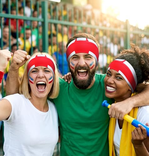 Image of LC-dolida England Flag Bluetooth Sports Headband, Wireless Sweatproof Headband Headphones for Soccer Fans, Soft Washable Music Headband for Game Day Outdoor Sports Travel Running