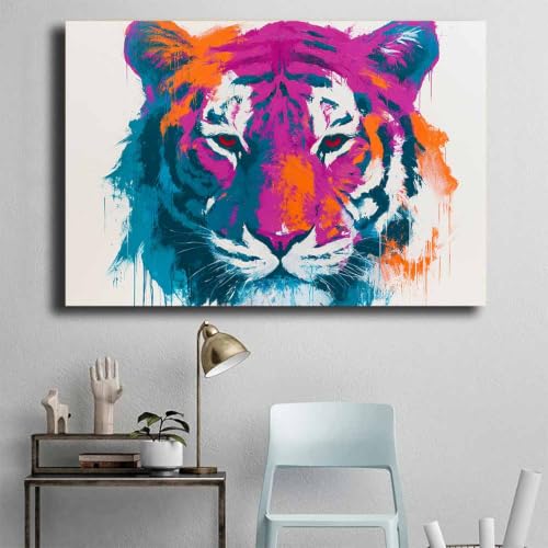 Tableau décoration appartement tigre avec impression sur toile premium - 4