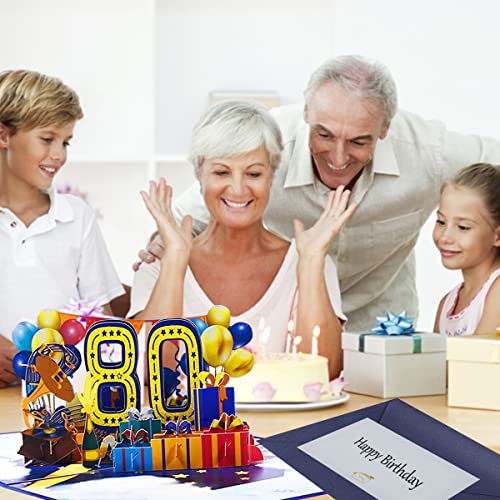 Biglietti Biglietto Auguri Compleanno 80 Anni 3d