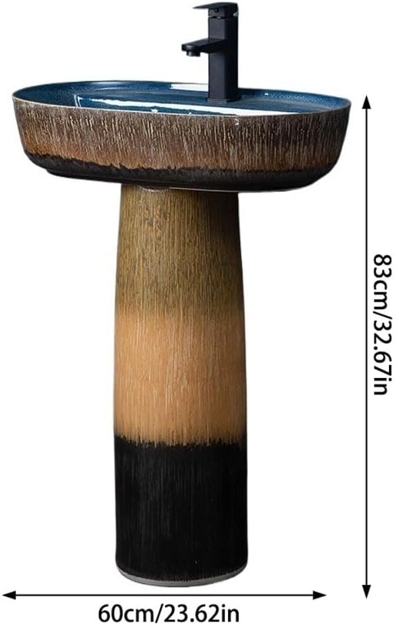 Pedestal Sinks Outdoor Floor-Standing Column Basin Can Be Used As A Wash in The Courtyard and Balcony Bathroom Sink (A)