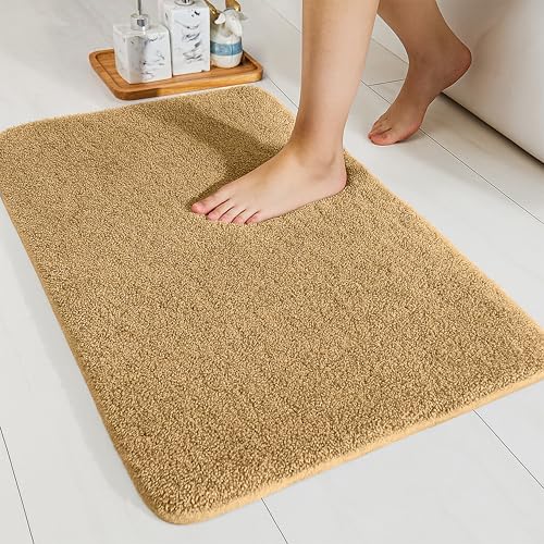 Image of enera Microfibre Bath Mat | Soft & Absorbent 2650 GSM | Non-Slip Latex Backing | Quick Dry, Washable Multipurpose Floor Mat for Bathroom, Bedroom, Kitchen & Home (Opella 40 x 60 cm) (Canyon Brown)
