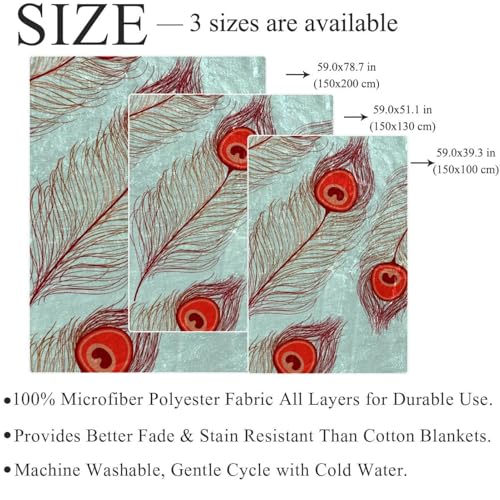 Couverture Polaire Plume Rétro microfibre chaude et douce de 150x200 cm