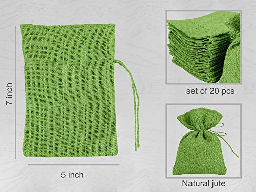 Bolsas de Yute con Cordón 7 x 5 Pulgadas Pack 20 miniatura 4