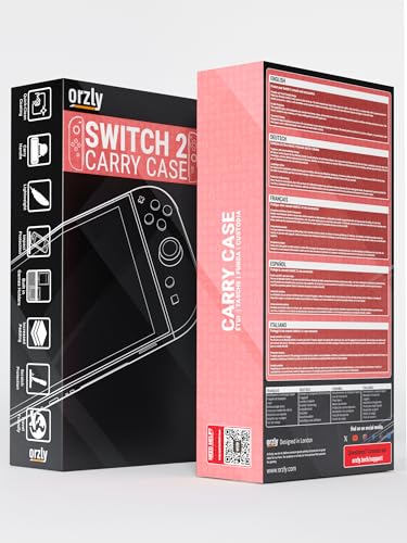 Image of Orzly Case Compatible with Nintendo Switch 2 - Protective Travel Carry Case with Screen Padding, Game Card & microSD Slots, Zipped & Open Pockets for Accessories - 7.9 inch Gift Boxed