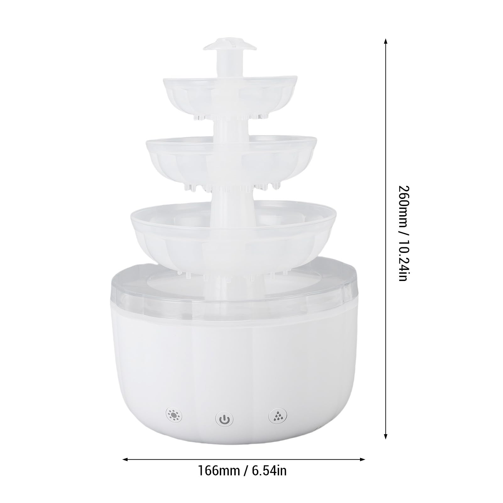 LiebeWH Difusor de Aceite Esencial de Fuente, Humidificador de Aire de Escritorio con Flujo de Agua PP, Niebla de Aromaterapia de 500 Ml, Luz Colorida, Apagado Automático Silencioso para Yoga en el
