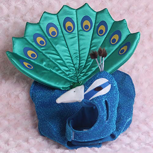 Popetpop dog peacock costume-pet costumes for cats peacocks halloween costumes with hat funny bird costume for small dogs and cats-blue 4 Popetpop dog peacock costume-pet costumes for cats peacocks halloween costumes with hat funny bird costume for small dogs and cats-blue - image 5