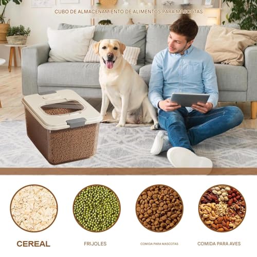 Contenedor de comida de perro hermético con cazo medidor para cocina 8
