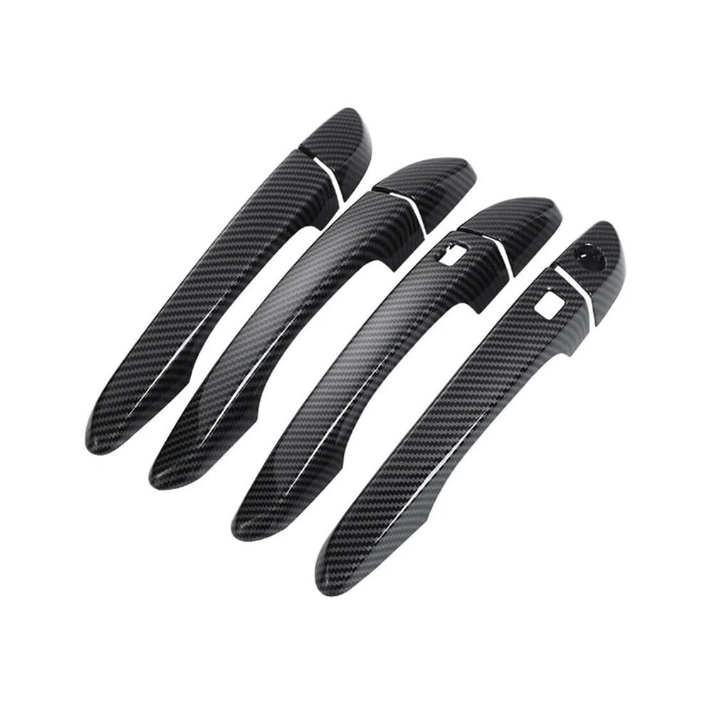 MHTGD ABS Plastic Car Carbon Fiber Style Exterior Door Handle Moulding Cover Trim Decor for Hyundai for Tucson 2015-2020