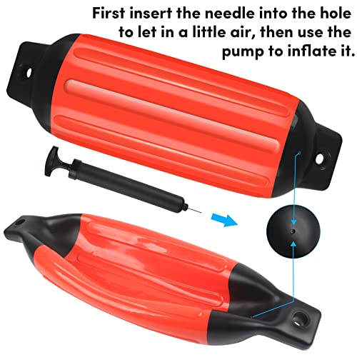 VEITHI Boat Fenders 4Pack, Ribbed Twin Eyes Vinyl Boat