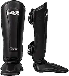 Caneleira de Muay Thai Kickboxing Maximum Classic Black (Par)