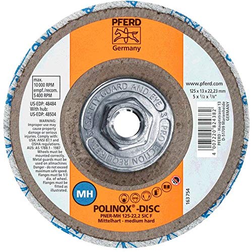 PFERD 5-1/2'' POLINOX UNITIZED DISC MED.-Hard (48504) (5/Each)