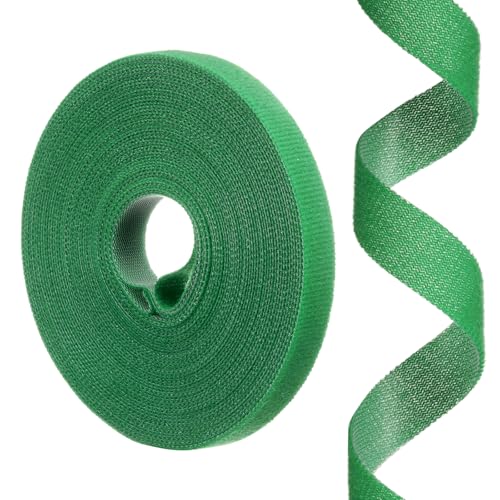 Image of uxcell 0.55inch x 33ft Hook and Loop Roll Straps, Multi-Purpose Hook and Loop Tape with Adhesive, Cable Ties Organize Strap Fastener Roll for Home Office, Green
