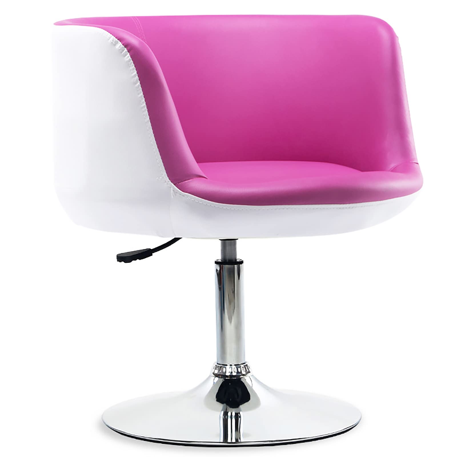 Chaise de coiffeuse ronde en cuir avec dossier pour meuble de coiffeuse moderne