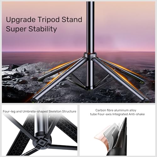 Auto Face Tracking Selfie Stick Tripod for iPhone with Light,360 Rotation That Follows Your Movement,70.9&#8243; Phone Camera Tripod Stand with Remote for Content Creator Vlog Live Stream Video Recording