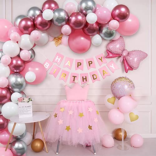 Image of KALOR 12 Inch Metallic Rose Gold Balloons, 50 Pcs Latex Helium Metallic Balloons for Kid's Birthday Party, Baby Shower, Wedding, Graduate Party Decorations