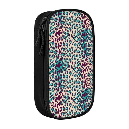 Image of Perinsto Leopard Animal Skin Pencil Case Big Capacity Multi Compartment Stationery Box Pencil Pouch Holder Desk Organizer For School Office Home