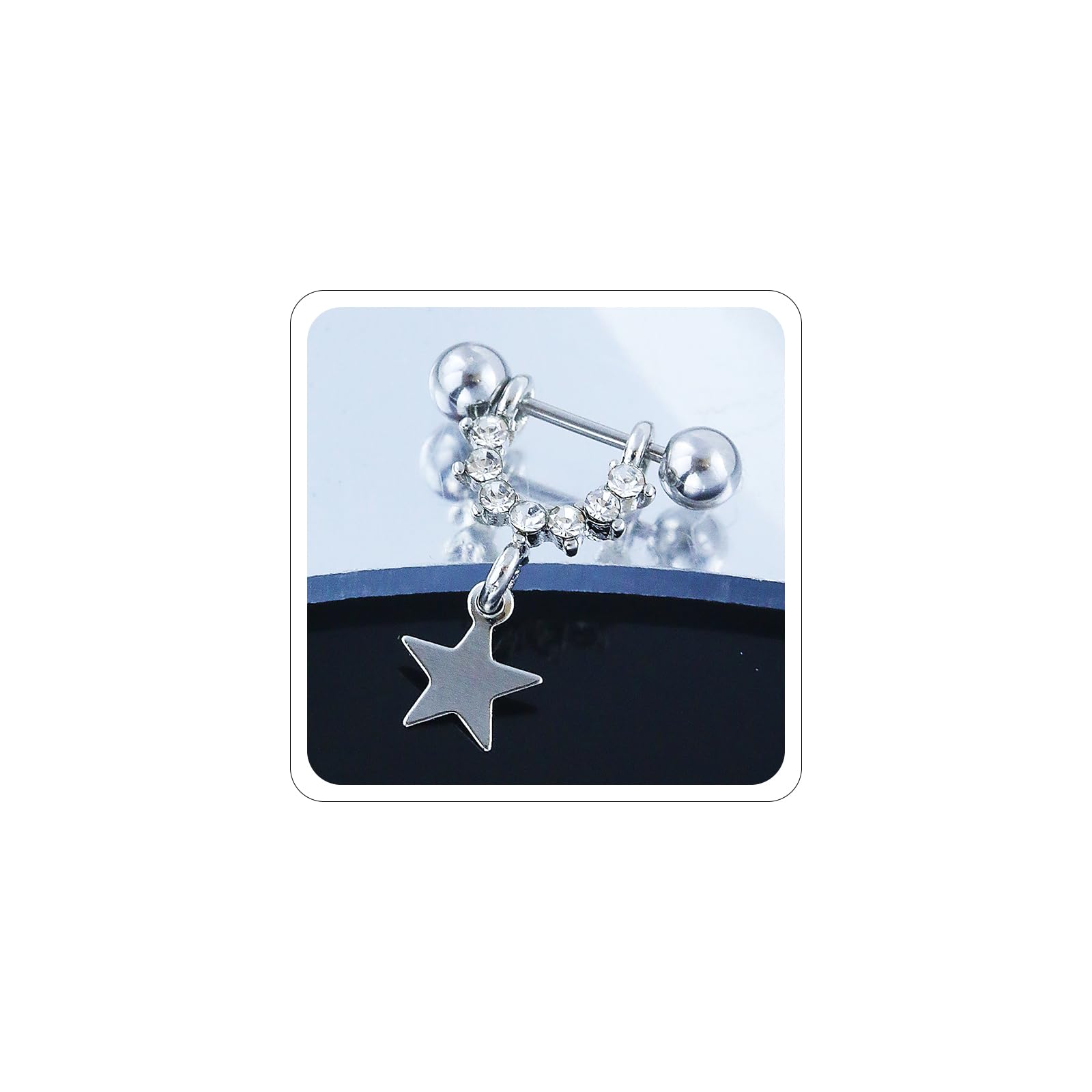 2PC Small Helix Piercing Earrings for Women Gold Silver Titanium Flat Back Earring Dangle Hidden Helix Earring Hypoallergenic Cartilage Diamond Earring Jewelry