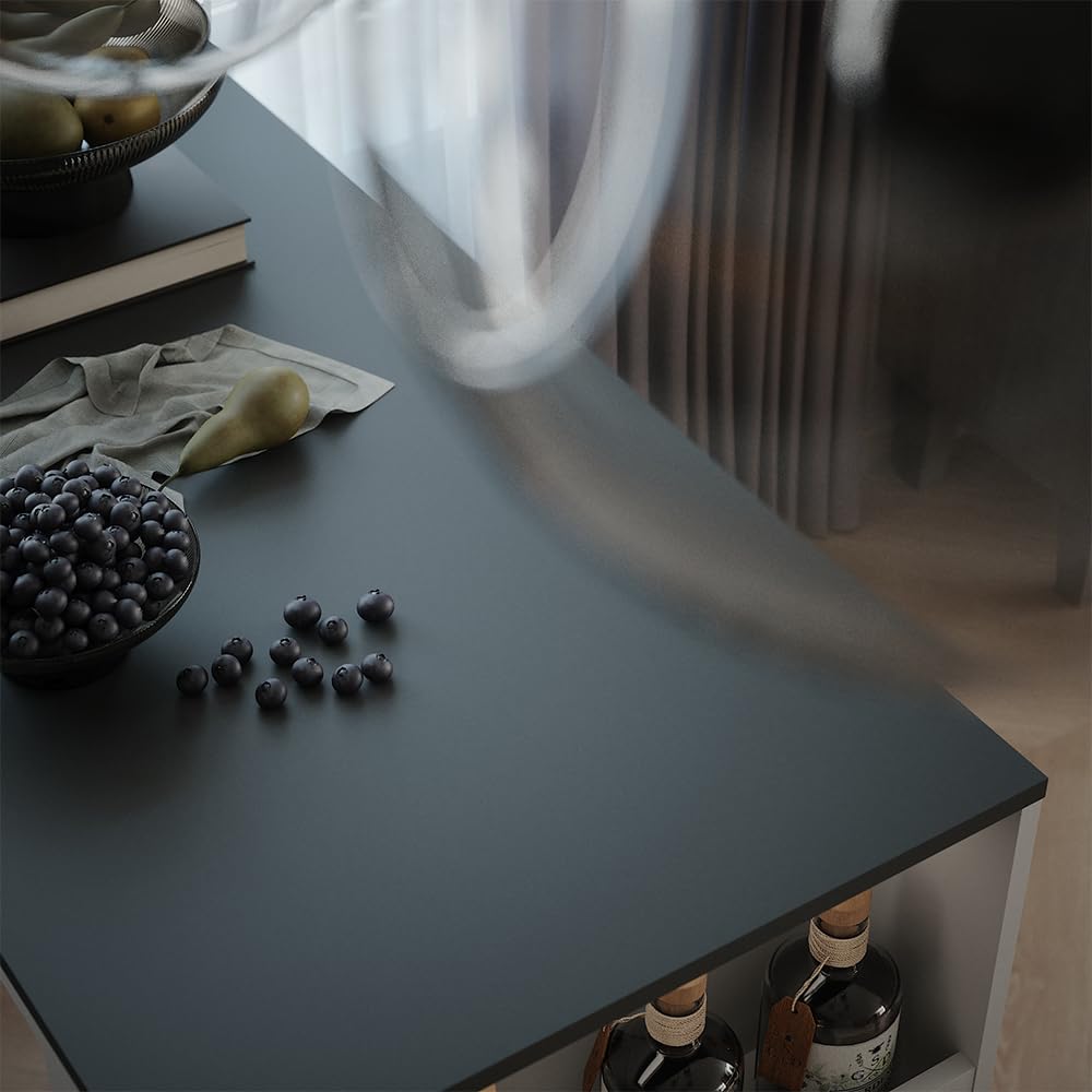 Vicco Tavolo da bar Repose, Bianco/antracite, 57 x 117 cm, utilizzabile come tavolo alto per cucina o zona pranzo