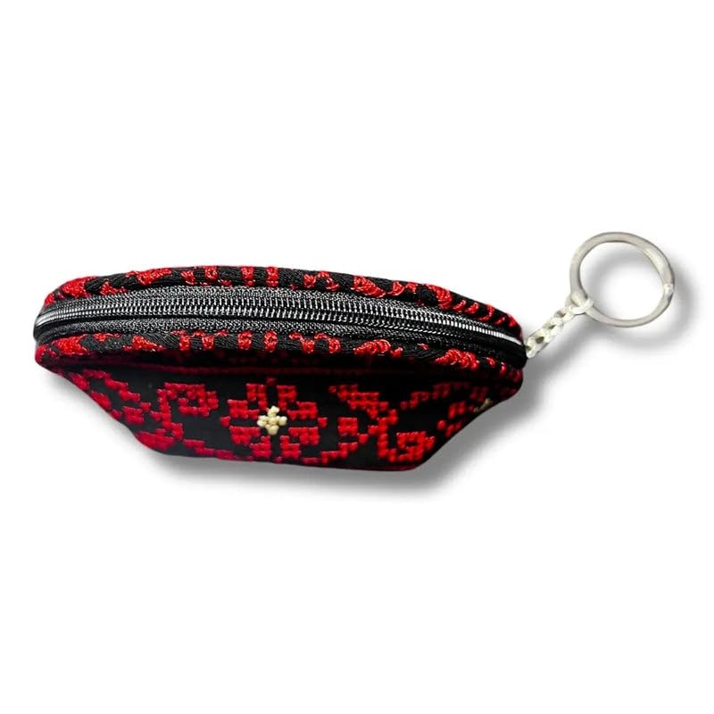 Tatreez Pattern Handheld Palestinian Embroidered Wallet with Multi Pockets with Durable Design (Small Zipper Wallet)2