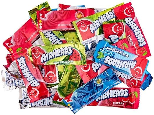 (1lb) Airheads Candy, Mini Bars, Easter Candy, Parades, Party, Assorted Flavors, Individually Wrapped Bulk Bag, Non Melting, Party, 1LB/454g - American Candy
